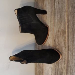 BCBG Black Suede Platform Booties